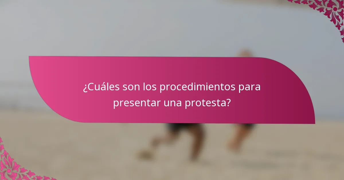 ¿Cuáles son los procedimientos para presentar una protesta?